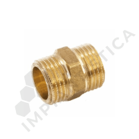 RACCORDO DOPPIAVITE 1/2 OTTONE GIALLO - (Confezione da 5 pz)