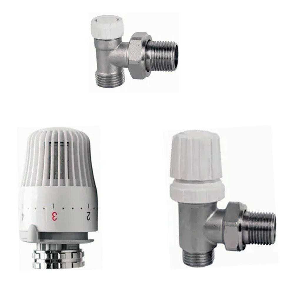 KIT VALVOLA + DETENTORE+TESTINA TERMOSTATICA SQUADRA DA 3/8