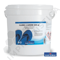 Cloro 4 azioni 200 GR 5 KG in pastiglie