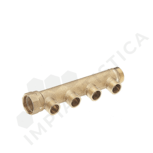 COLLETTORE LINEARE 4 DERIVAZIONI, INTERASSE 36mm, ATTACCO 1/2" - (Misura 1)