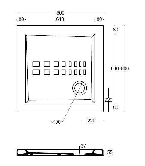 PIATTO DOCCIA ITO H.5,5 CM ALTHEA CERAMICA 80x80 o 90x90 Su ordinazione - immagine 2