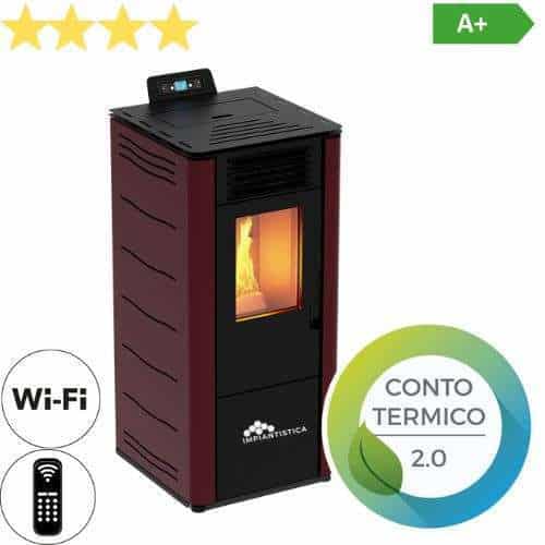 Stufa a pellet Steel Impiantistica 8/9/12 kW 12kW Canalizzabile Ordinabile - immagine 2