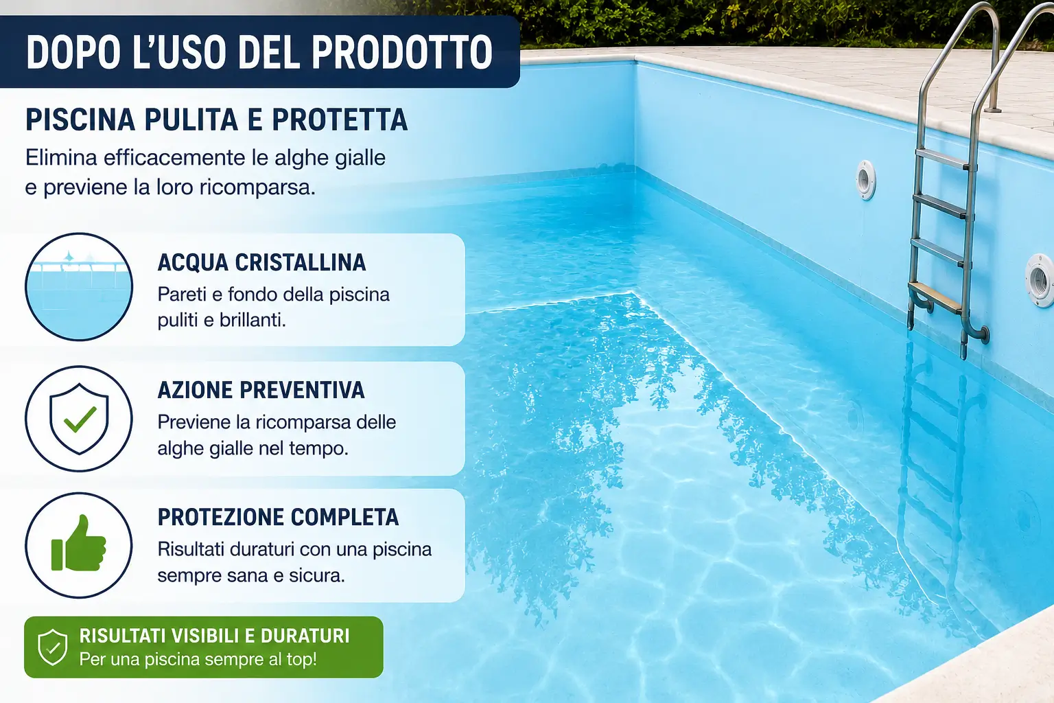 Alghicida Alghe Gialle 1Kg – Trattamento Professionale Anti Alghe Gialle per Piscine - immagine 3