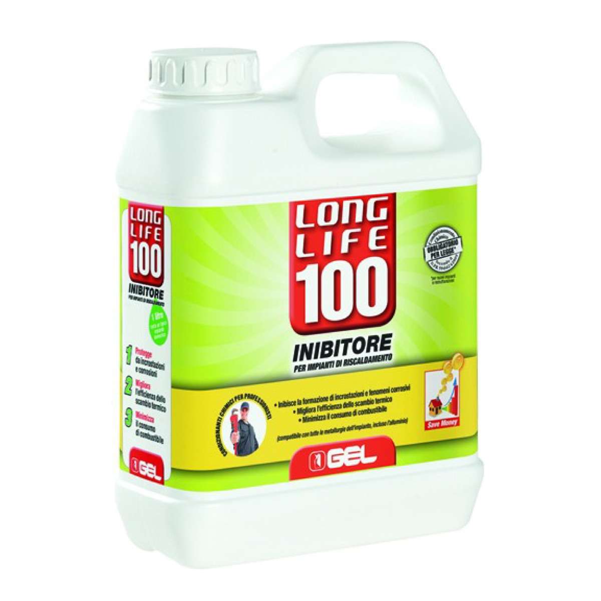 LONG LIFE 100 NSF INIBITORE CORROSIONE IMPIANTO RISCALDAMENTO LT 1 113.160.00 GEL
