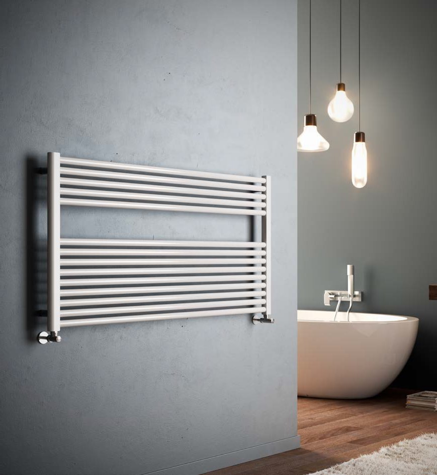 Scaldasalviette Termoarredo bagno bianco colorato orizzontale CLAUDIA WIDE CORDIVARIE 620x1200mm
